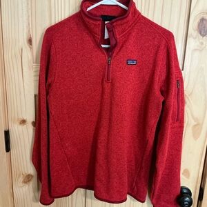 Patagonia Red 1/4 zip Better Sweater pullover.